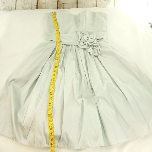 Priscilla of Boston Womens Silver Strapless Formal Back Zip Mini Dress Size 8 - Picture 9 of 15